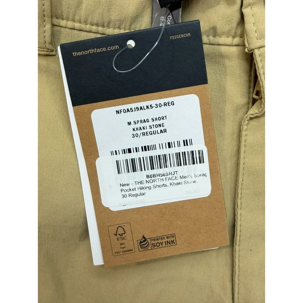 New The North Face Men Sprag Shorts Khaki Size 30